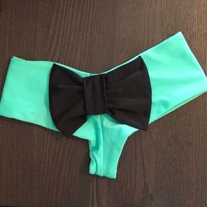 Mint-green Lolli Bow Back Swim Bottoms